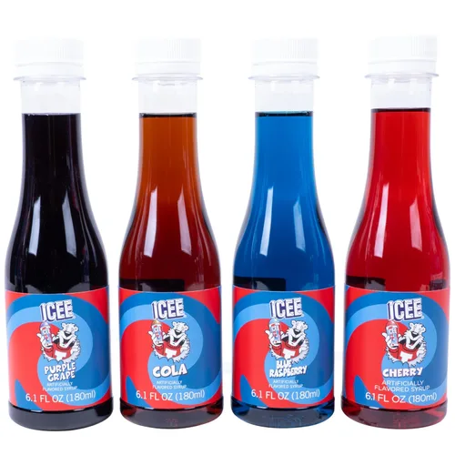 Vista 6 de ICEE Home - Máquina para hacer granizados para encimera, paquete de 4 jarabes ICEE y paquete de 20 vasos de papel y pajitas ICEE. Crea hasta 34