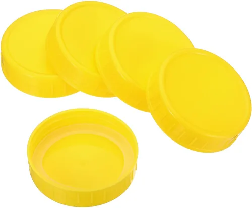 Vista 6 de PATIKIL Tapas de plástico de boca regular para tarros de 2.77 pulgadas, 1 juego/6 tapas para tarros de conservas con anillo de sellado de silicona