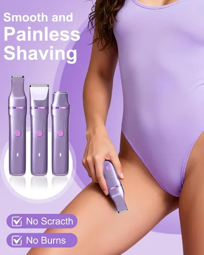 Vista 3 de Painless Pubic Hair Trimmer for Women Bikini Arms Legs Underarms Lady Shaver for Womens