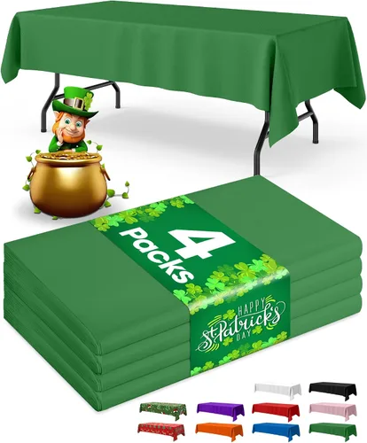 Vista 41 de Mantel de bandera estadounidense, paquete de 4 manteles patrióticos desechables de 54 x 108 pulgadas para mesas de 6 pies, decoraciones del 4