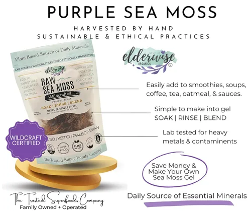 Vista 2 de Musgo marino Morado Hace 24 onzas de gel crudo + sin OMG Sundried WILDCRAFTED