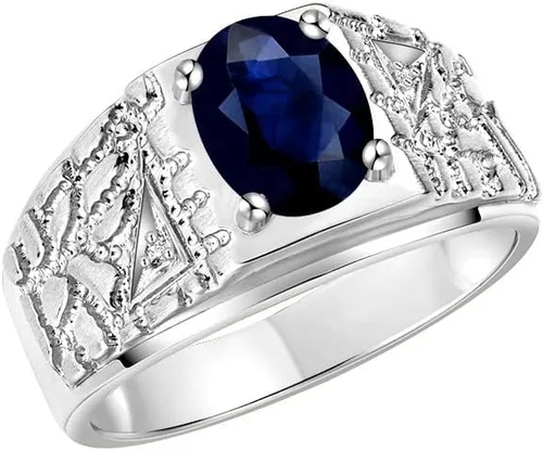 Vista 3 de Rylos Anillos para hombre Anillo de pepita de diseñador piedra preciosa ovalada de 9X7MM y diamantes brillantes - Anillos de piedra natal