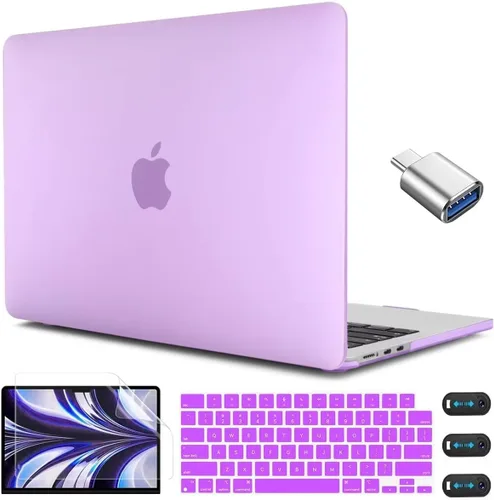 Vista 32 de CISSOOK para MacBook Air 13.6 M4 M3 M2 Funda 2025 2024 2022 Release, Carcasa Rígida de Plástico y Cubierta de Teclado y Adaptador USB para MacBook