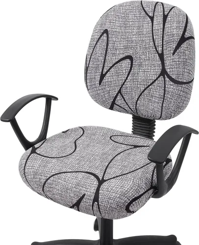 Vista 13 de Smiry Fundas de asiento impresas para silla de computadora de oficina, ajuste elástico, universal para silla giratoria de escritorio, lavables, Beige