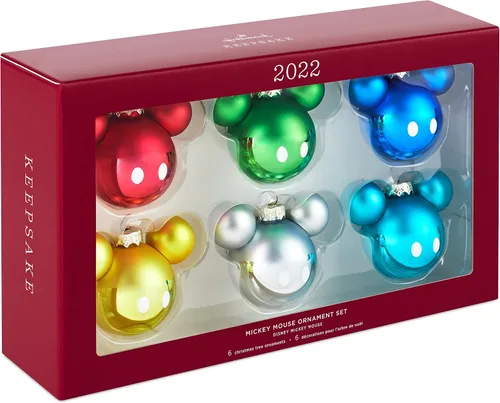 Vista 3 de Hallmark Keepsake Adorno de Navidad 2022, Mickey Mouse de Disney, juego de 6