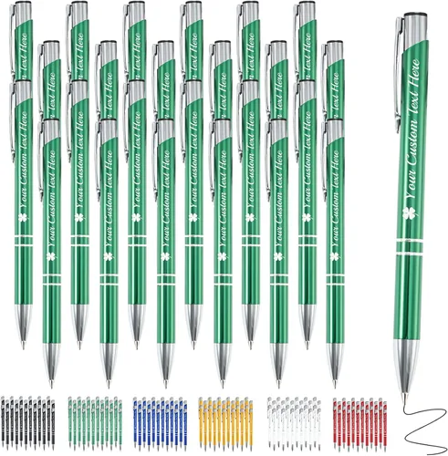 Vista 28 de Bolígrafo personalizado, 1 unidad, bolígrafo personalizado con logotipo de mensaje de nombre comercial grabado, tapa de clic de tinta negra, regalo