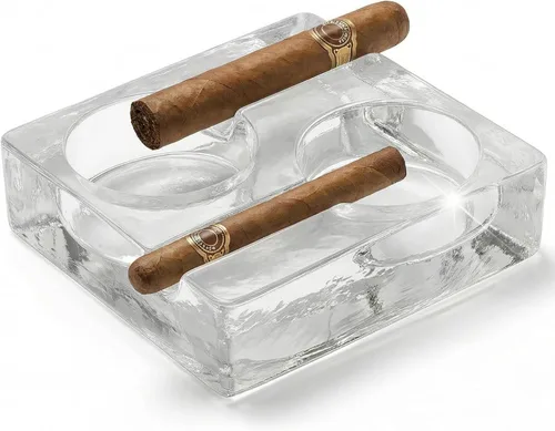 Vista 9 de The Buybox Cenicero grande para cigarrillos al aire libre, vidrio pesado grande para patio/exteriores/ceniceros de cenizas de cigarros grande