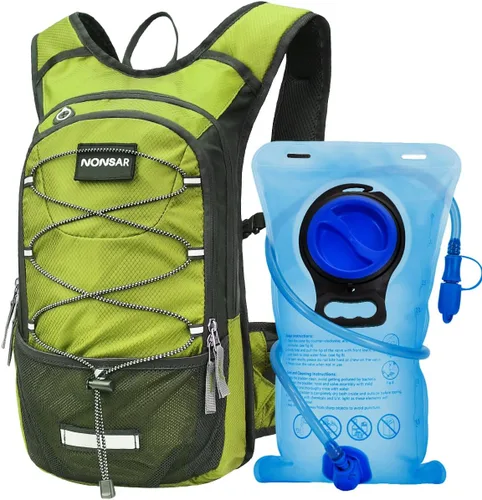 Vista 17 de NONSAR Mochila de hidratación, mochila de senderismo con vejiga de agua de 3 L, paquete de hidratación de aislamiento ligero, mochila de agua