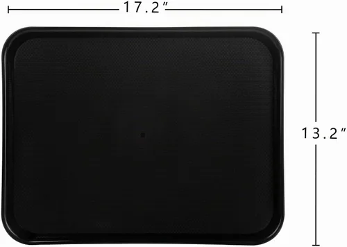 Vista 3 de Aebeky Bandejas de plástico para cafetería, bandejas de comida rápida, 13 x 17 pulgadas, juego de 6 (negro)