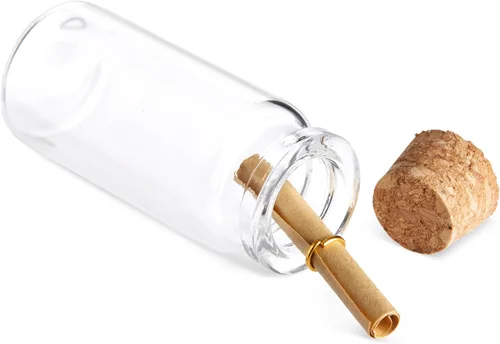 Vista 8 de Bright Creations Paquete de 48 botellas de vidrio pequeñas de corcho de 0.3 fl oz con mini pergaminos para cápsulas de tiempo, recuerdos de boda