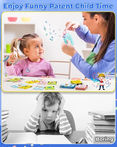 Vista 4 de KOKODI Juguetes para niños de 2, 3, 4, 5 años, juguete de terapia del habla, tarjeta flash parlante 224 palabras visuales, juguetes sensoriales