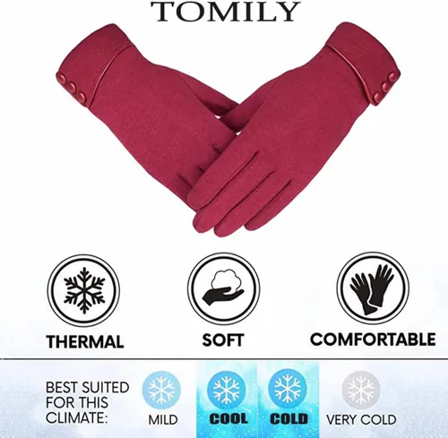 Vista 14 de Tomily - Guantes de forro polar para mujer con pantalla táctil