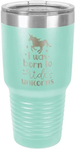 Vista 21 de I Was BORN TO RIDE UNICORNS Grabado vaso de 325 ml, grabado con láser, taza de viaje de acero con recubrimiento en polvo, libre de BPA, con camello