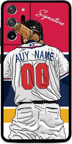 Vista 15 de Funda de béisbol personalizada con nombre y número para Samsung Galaxy Note 20/20 Ultra 10 Pro Note 9 8, silicona líquida con protección de cámara