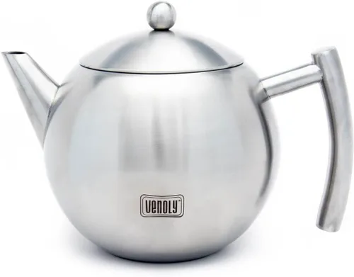Vista 3 de Venoly Tetera de acero inoxidable con infusor extraíble para hojas sueltas y bolsas de té, agua caliente de hervir rápidamente, apta