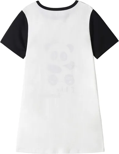 Vista 2 de Camisón de manga corta para niñas grandes con estampado de gatos y día perezoso