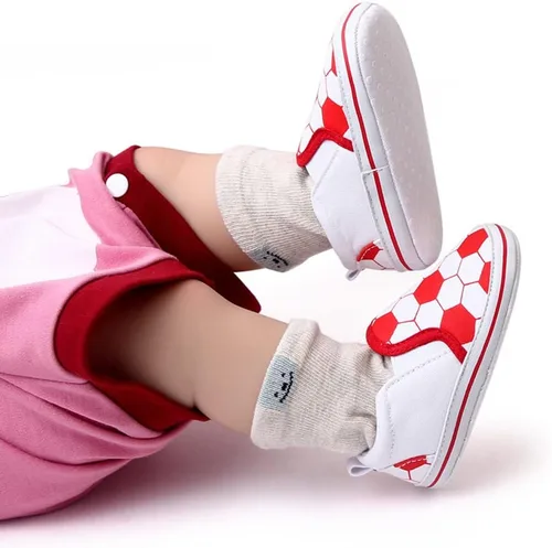 Vista 5 de Unsex - Zapatos de lona para niños y niñas, zapatos para primeros pasos, antideslizantes, suela suave, zapatos planos para niños pequeños