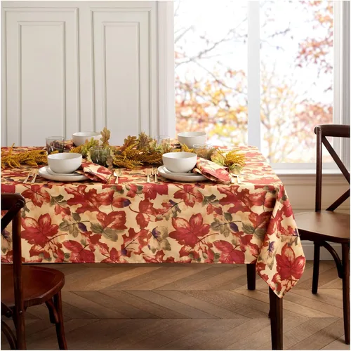 Vista 2 de Elrene Home Fashions - Mantel estampado de festival de cosecha de otoño, 52 x 52 pulgadas, cuadrado