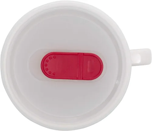 Vista 5 de GoodCook Taza de cerámica apta para microondas de 20 onzas con tapa ventilada, color blanco