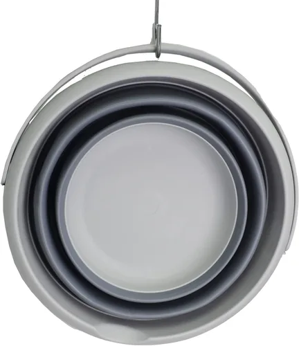 Vista 4 de SAMMART Cubo de plástico plegable de 8,5 L (2,2 galones) - Tina redonda plegable - Cubo de agua portátil para pesca - Maceta al aire libre que Gris