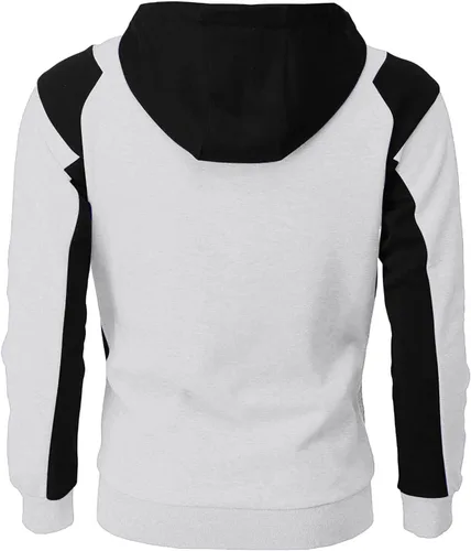 Vista 3 de Mens Summer Hoodie Cotton Midweight Long Sleeve Jersey with Hood Athletic Breathable Stretch Pullover