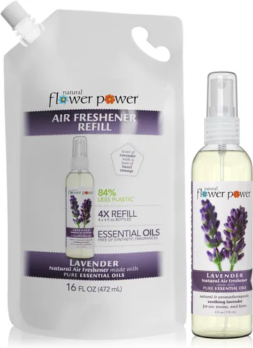 Vista 9 de Natural Flower Power Ambientador en aerosol – Eliminador de olores con aceites esenciales – Hogar, automóvil y tela – Libre de crueldad animal