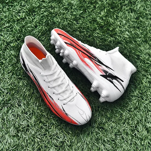 Vista 5 de ASOCO DREAM Soccer Shoes Mens Firm Ground Soccer Cleats Outdoor Indoor Athletic Football Shoes Professional Futsal Training Sneakers
