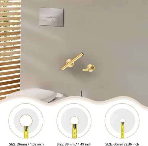 Vista 4 de Newfun Bush Gold - Soporte de papel higiénico giratorio de doble poste