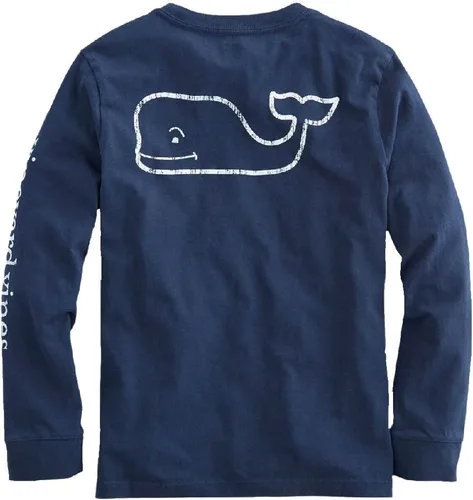 Vista 10 de vineyard vines Boys' Long Sleeve Vintage Whale Pocket Tee (Toddler/Little Kid/Big Kid)