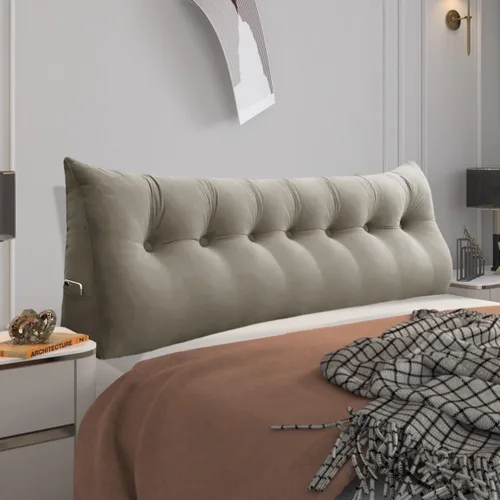 Vista 15 de Almohada de cabecero – Almohada de cama grande 3 en 1 como almohada de lectura de cuña, almohada grande para sofá cama o respaldo de apoyo, almohada