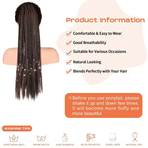 Vista 3 de PARAHAIR Extensiones de cabello sintético suave y natural para trenzar en caja de 18 pulgadas, 3.53 onzas, color negro natural, para mujeres y niñas