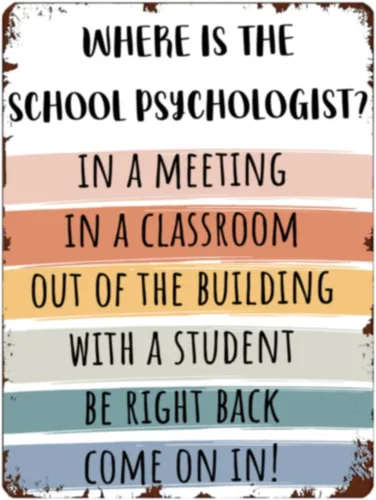 Vista 11 de LYXDS Letrero de puerta de consejero escolar Where Is The Counselor Counseling Office Decor Poster Metal Tin Sign School Classroom Decor 8x12 in