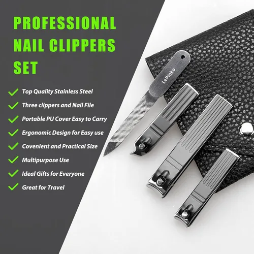 Vista 6 de LePinko Kit profesional de recortadora de cutículas y cortaúñas, regalo para calcetines