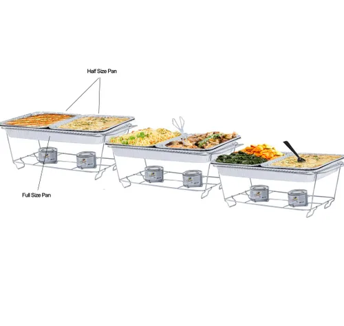 Vista 4 de Tiger Chef Paquete de 50 bandejas de mesa de vapor de papel de aluminio duraderas, tamaño completo, desechables, 21 x 13 pulgadas