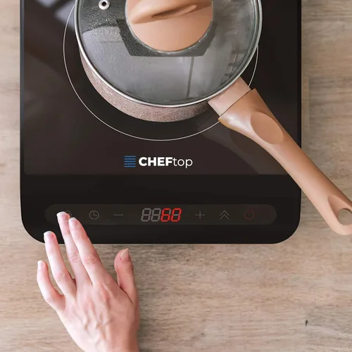 Vista 3 de Cheftop - Quemadores de inducción portátiles de inducción de 120 V, parte superior de cerámica digital con bloqueo de seguridad para niños, 1800