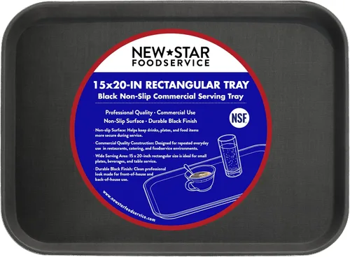 Vista 19 de New Star Foodservice 24852 Bandeja antideslizante de grado restaurante, plástico, forrada de goma, rectangular, 10 x 14 pulgadas, color negro
