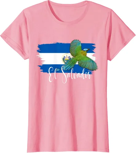 Vista 13 de Camiseta con la bandera de El Salvador, mapa de El Salvador, camiseta de Salvador para mujer, Negro