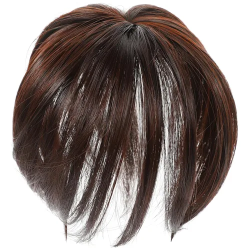 Vista 9 de Flequillos para el cabello, mini pinzas para el cabello, toppers invisibles de cabello humano con flequillo, clip en la parte superior, pelucas
