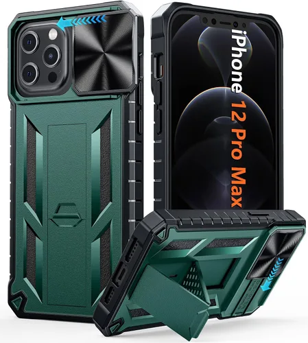 Vista 81 de FNTCASE for iPhone 11-Pro Phone Case: Military Grade Drop Proof Mobile Cover with Kickstand & Slide Rugged Shockproof Bumper Heavy Duty Protector