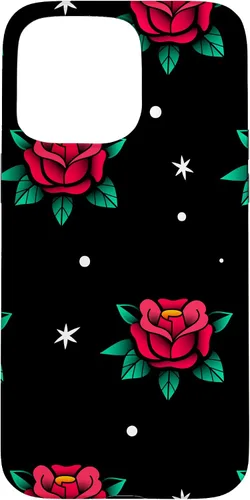 Vista 30 de Roses Fifties Black Red Rockabilly Pinup Rose Retro Fashion Case for iPhone 17