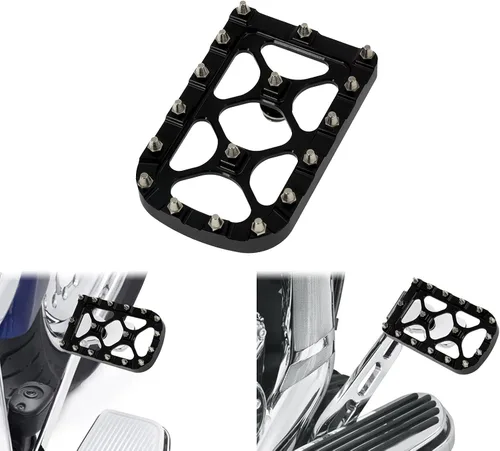 Vista 2 de Offroad - Funda de aluminio para pedal de freno grande para Harley '12-'16 FLD, '86-'17 FL Softail y Touring y Trike '80 y posteriores, color negro