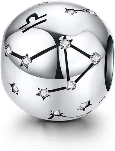 Vista 16 de Abalorio de constelación de plata de ley 925 con piedra natal para pulsera Pandora, regalo para aniversario, cumpleaños, Navidad Acuario A