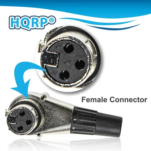 Vista 5 de HQRP Conector hembra de ángulo recto ajustable XLR de 3 pines con 7 posiciones diferentes, compatible con Pro Audio DJ Band XLR Plug Jack en ángulo