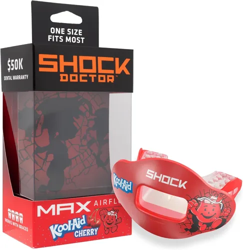 Vista 19 de Shock Doctor Max Airflow - Protector de labios, protección completa de la boca compatible con brackets, protector labial, protector bucal de ajuste
