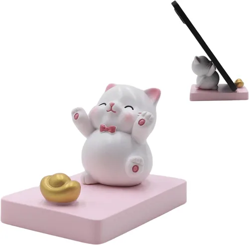 Vista 3 de Novedad 6 uds lindo Sucker Cat soporte para teléfono con ventosa taza soporte para teléfono Kawaii gato soporte para teléfono gatito teléfono