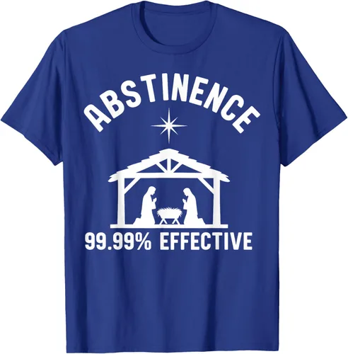 Vista 23 de Abstinence 99.99 Percent Effective Nativity Christmas Joke T-Shirt