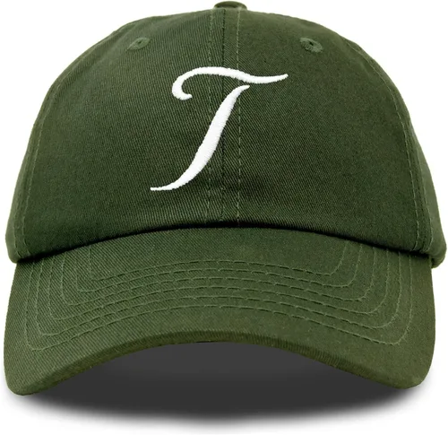 Vista 12 de DALIX Gorra de béisbol con letra T para mujer, con monograma y bordado cursivo Beige