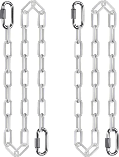 Vista 20 de 2 cadenas colgantes resistentes de 20 pulgadas con ganchos, cadena de extensión de columpio, color negro