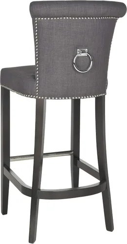 Vista 5 de Safavieh Hudson Collection - Taburete de bar Addo Ring de carbón y espresso de 29.7 pulgadas Carbón vegetal