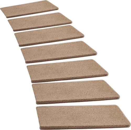Vista 15 de PURE ERA Bullnose - Juego de peldaños de alfombra para escaleras sin cinta, antideslizantes, protectores de escaleras para interiores, alfombras